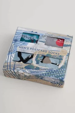 Men Seasalt Cornwall Box Of 4 Men's Postcard Socks