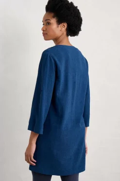 Women Seasalt Cornwall Brittlestar V-Neck Linen Blend Tunic