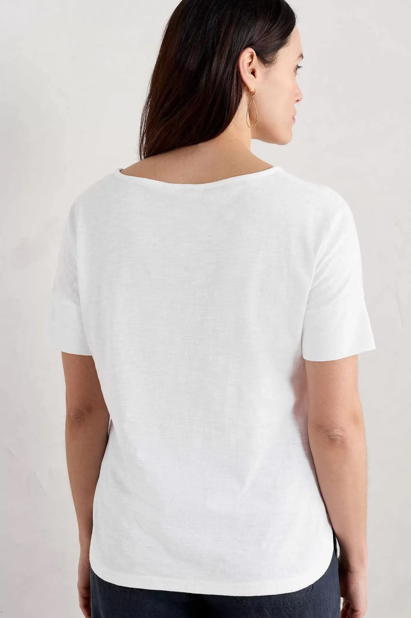 Women Seasalt Cornwall Bryher View Organic Cotton Boat Neck T-Shirt (Gots)