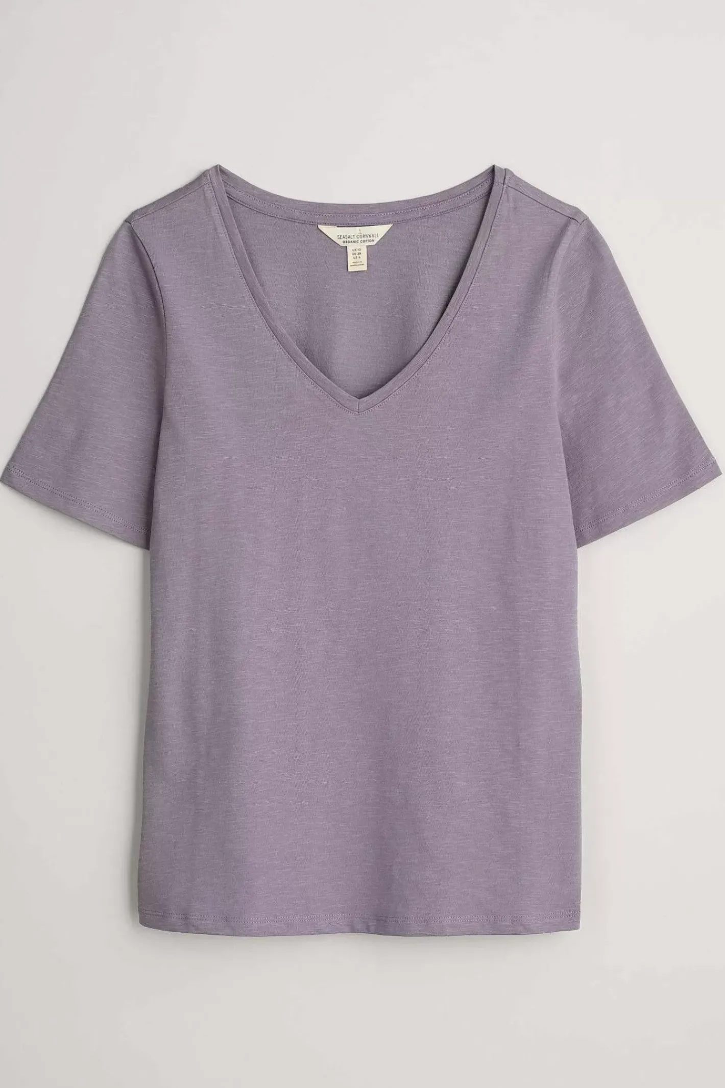 Women Seasalt Cornwall Burdock Organic Cotton V-Neck T-Shirt (Gots)