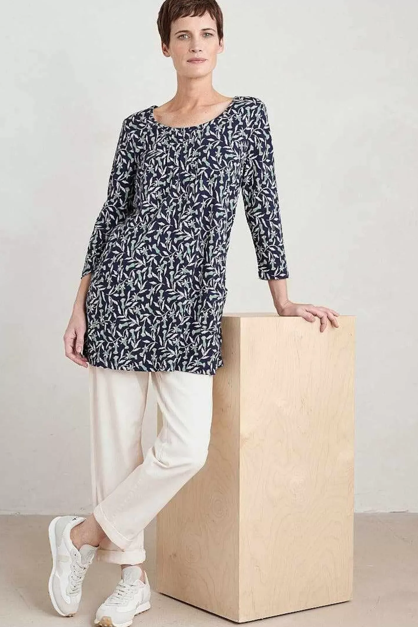 Women Seasalt Cornwall Busy Lizzy 3/4 Sleeve Slub Jersey Tunic