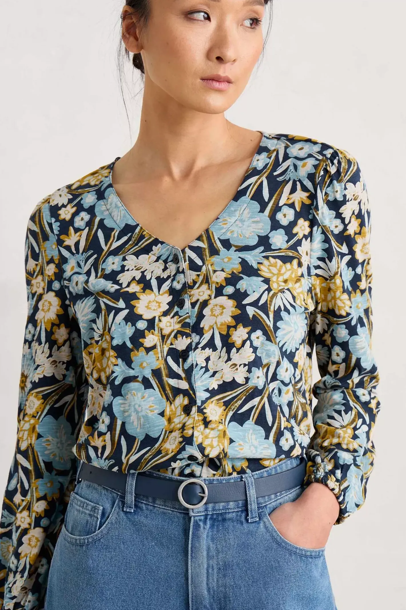 Women Seasalt Cornwall Butterflies Jersey Top