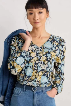 Women Seasalt Cornwall Butterflies Jersey Top