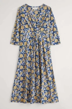 Women Seasalt Cornwall Chapelle 3/4 Sleeve Jersey Dress (Gots)