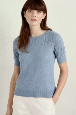 Women Seasalt Cornwall Chiff Chaff Short Sleeve Knitted Top