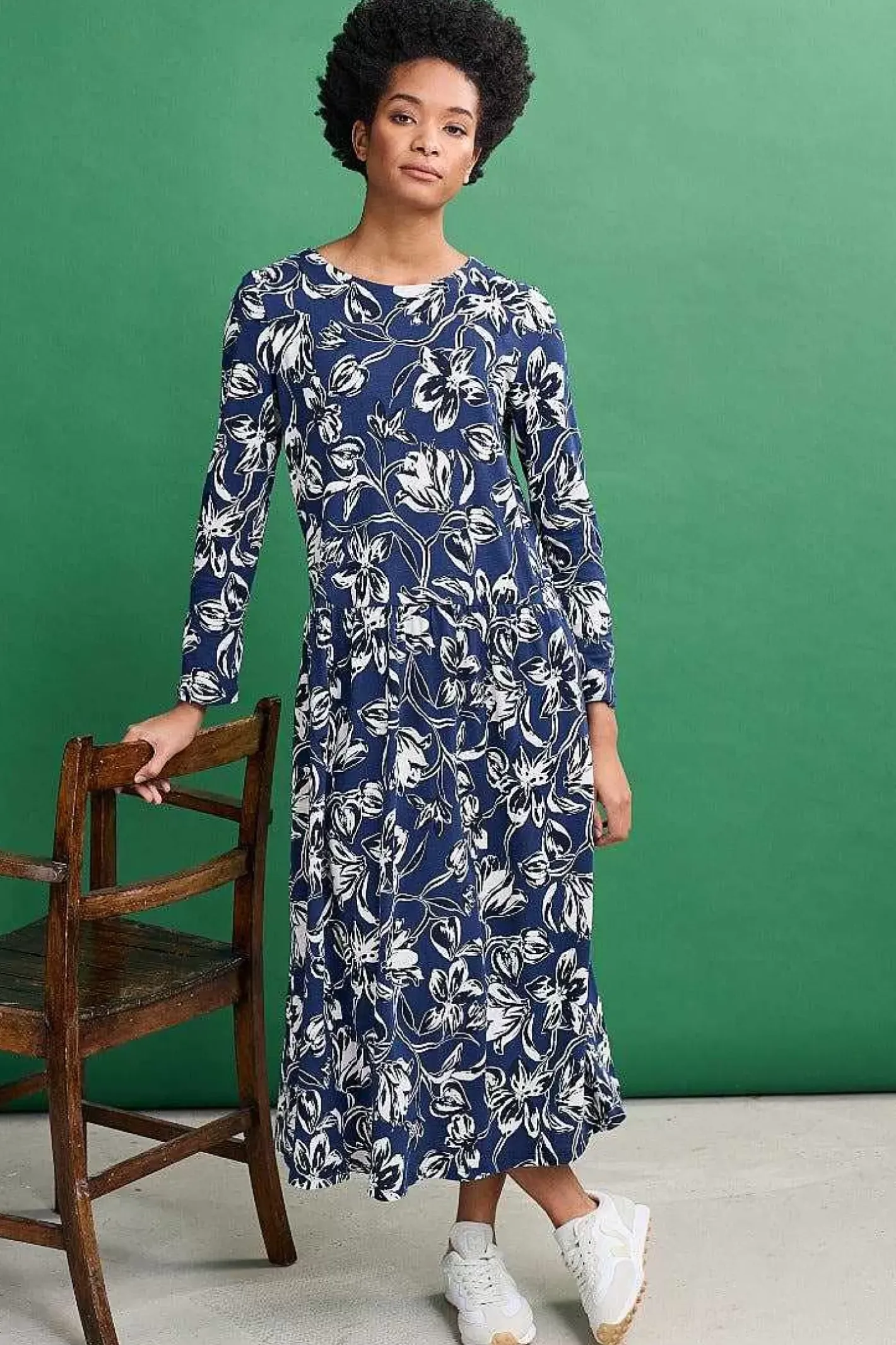 Women Seasalt Cornwall Cladonia Long Sleeve Jersey Dress