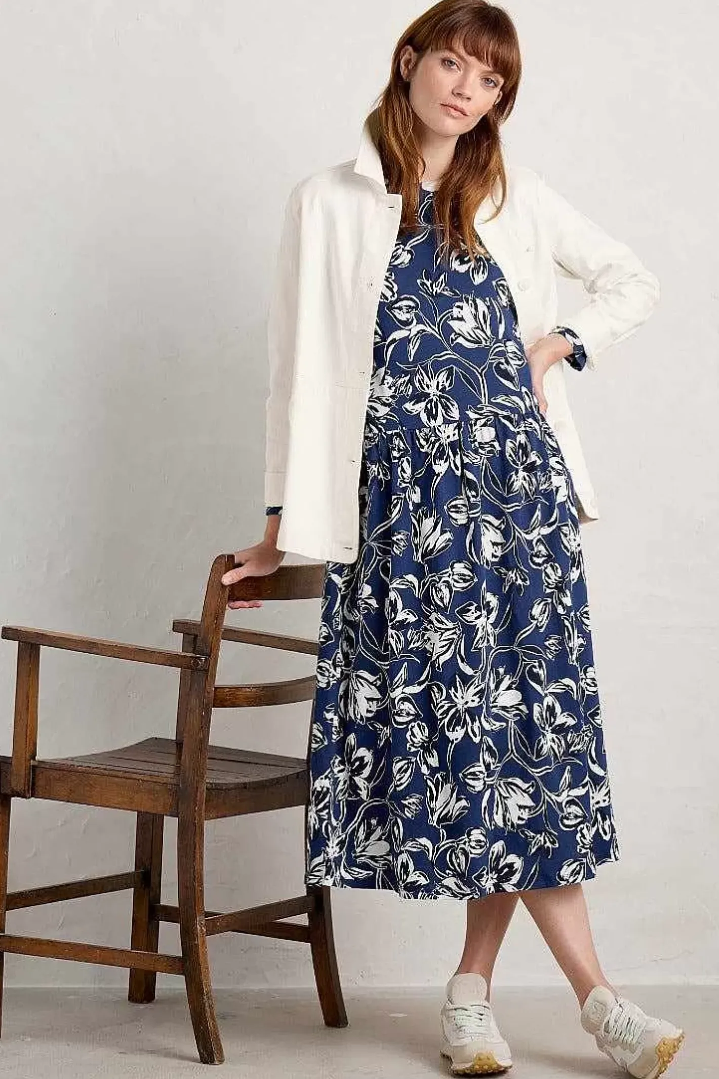 Women Seasalt Cornwall Cladonia Long Sleeve Jersey Dress
