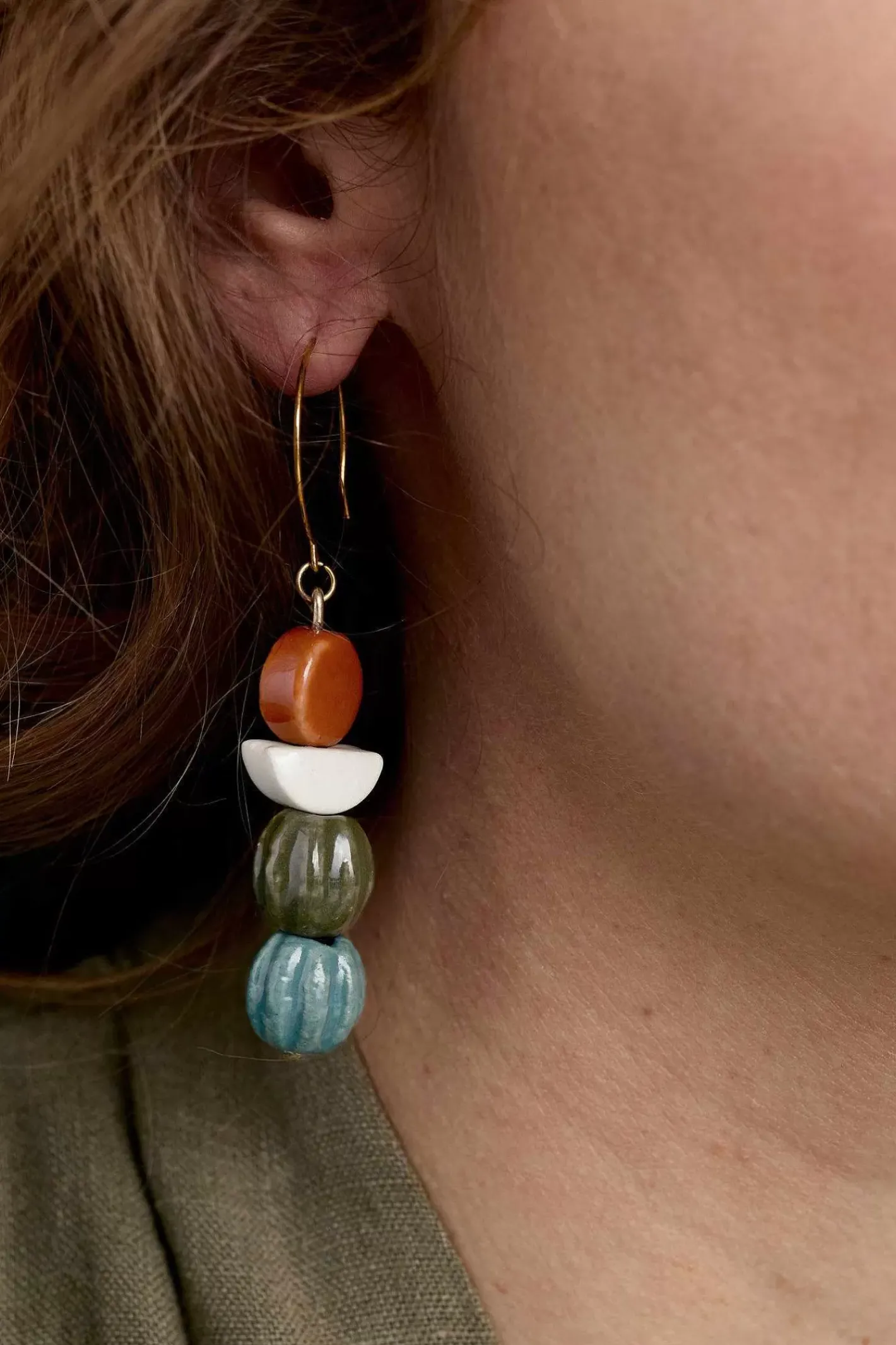 Women Seasalt Cornwall Conifer Ceramic Drop Earrings