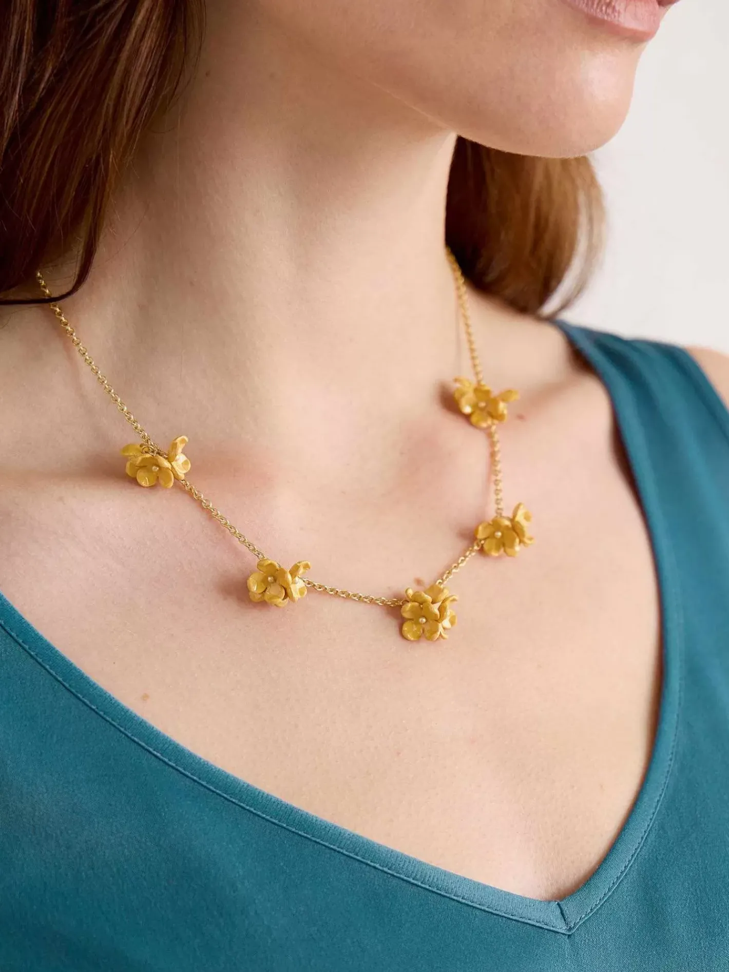 Women Seasalt Cornwall Corsage Flower Chain Necklace