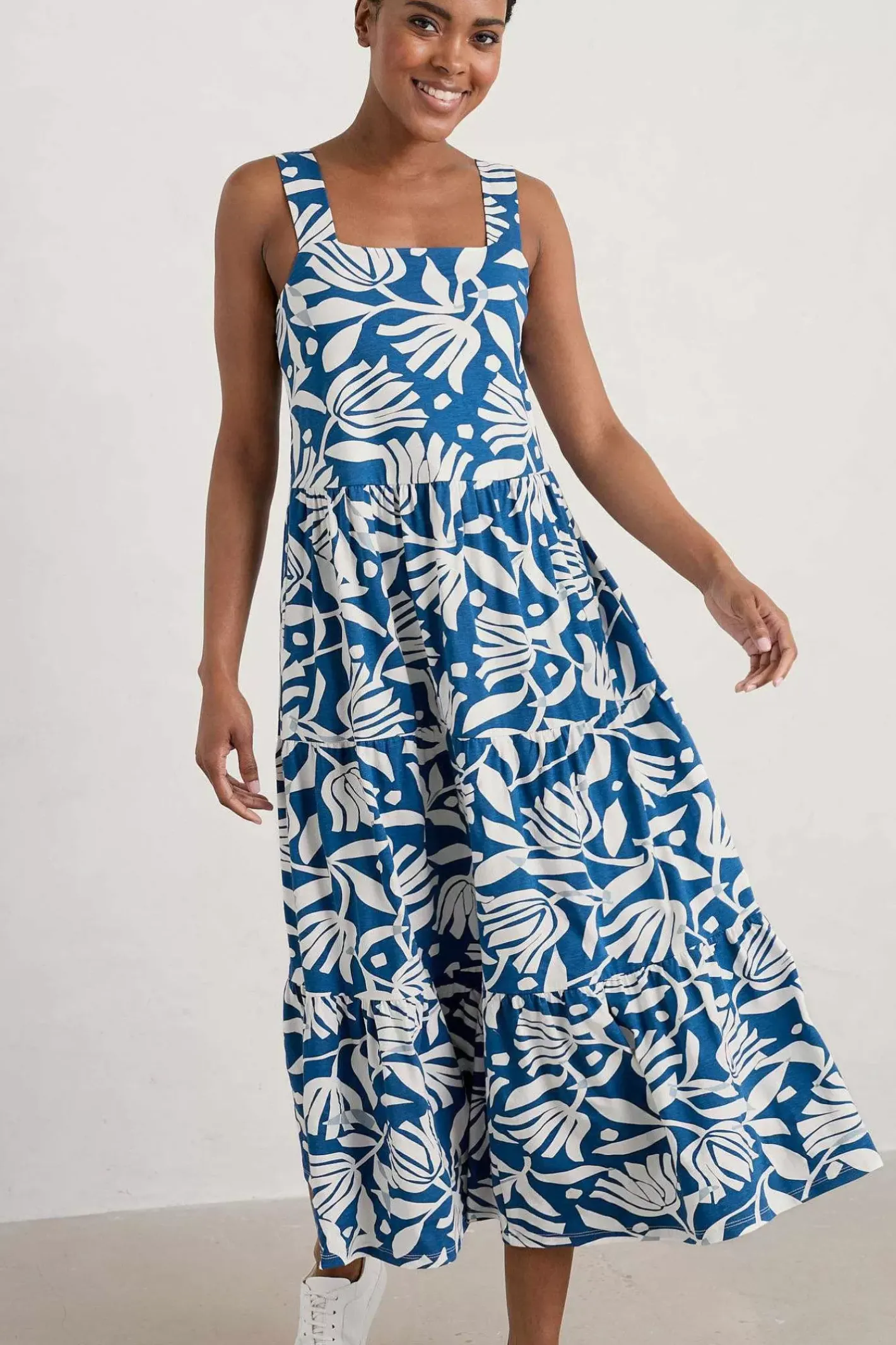 Women Seasalt Cornwall Deep Water Tiered Dress