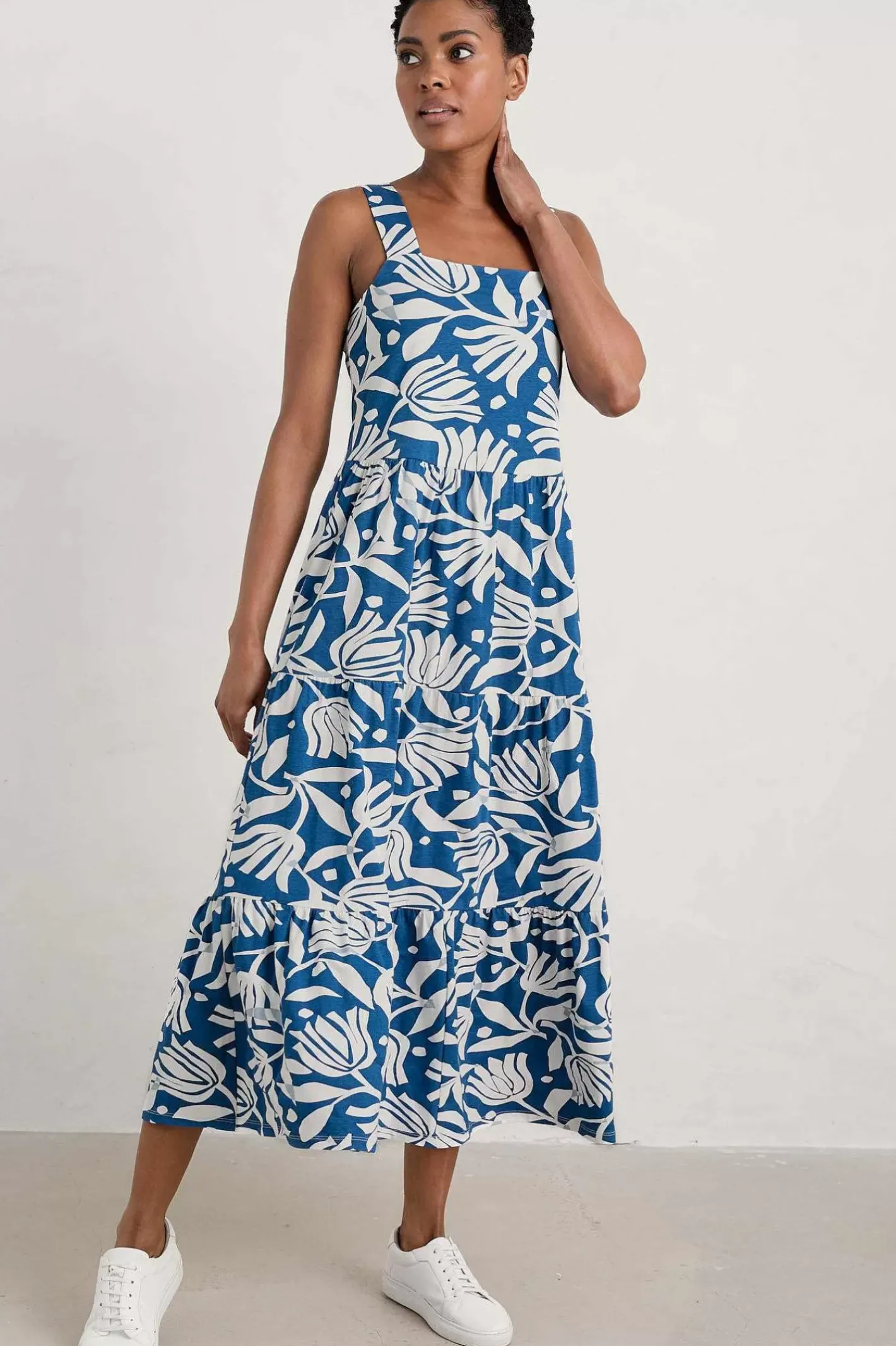Women Seasalt Cornwall Deep Water Tiered Dress