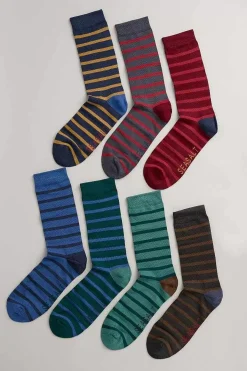 Men Seasalt Cornwall Gift Box Of 7 Men's Sailor Socks