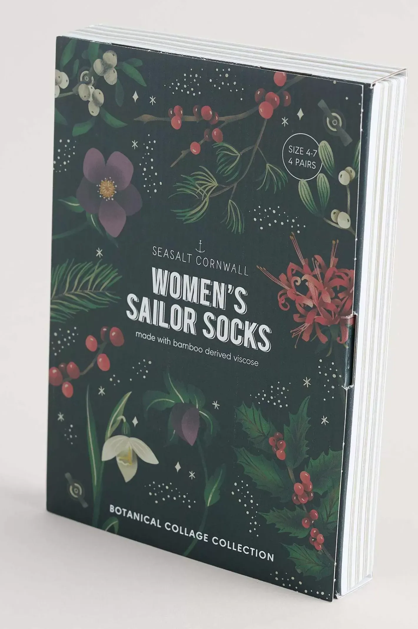 Women Seasalt Cornwall Gift Box Of 4 Women's Sailor Socks
