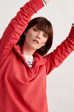 Women Seasalt Cornwall Greenshank Organic Cotton Collared Sweatshirt