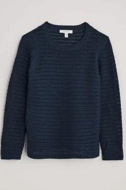 Women Seasalt Cornwall Gull Rock Pointelle Knit Jumper (Gots)