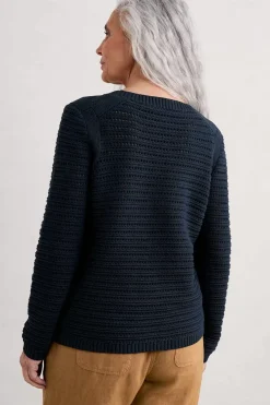 Women Seasalt Cornwall Gull Rock Pointelle Knit Jumper (Gots)