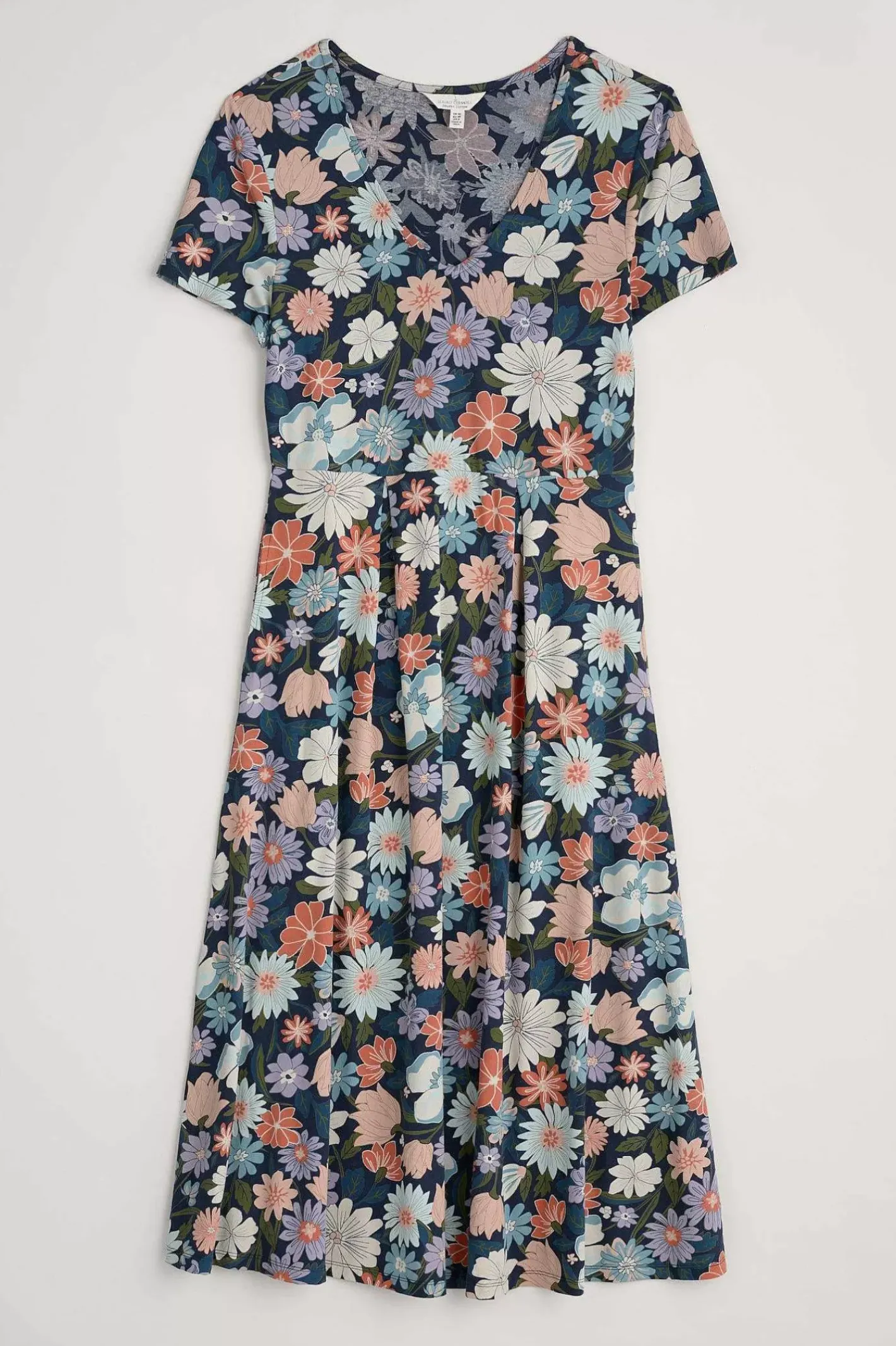 Women Seasalt Cornwall Helena Short Sleeve V-Neck Midi Dress