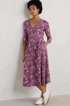 Women Seasalt Cornwall Helena V-Neck Jersey Midi Dress (Gots)