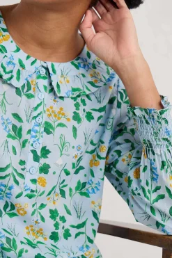 Women Seasalt Cornwall Last Leaf Printed Organic Cotton Top (Gots)