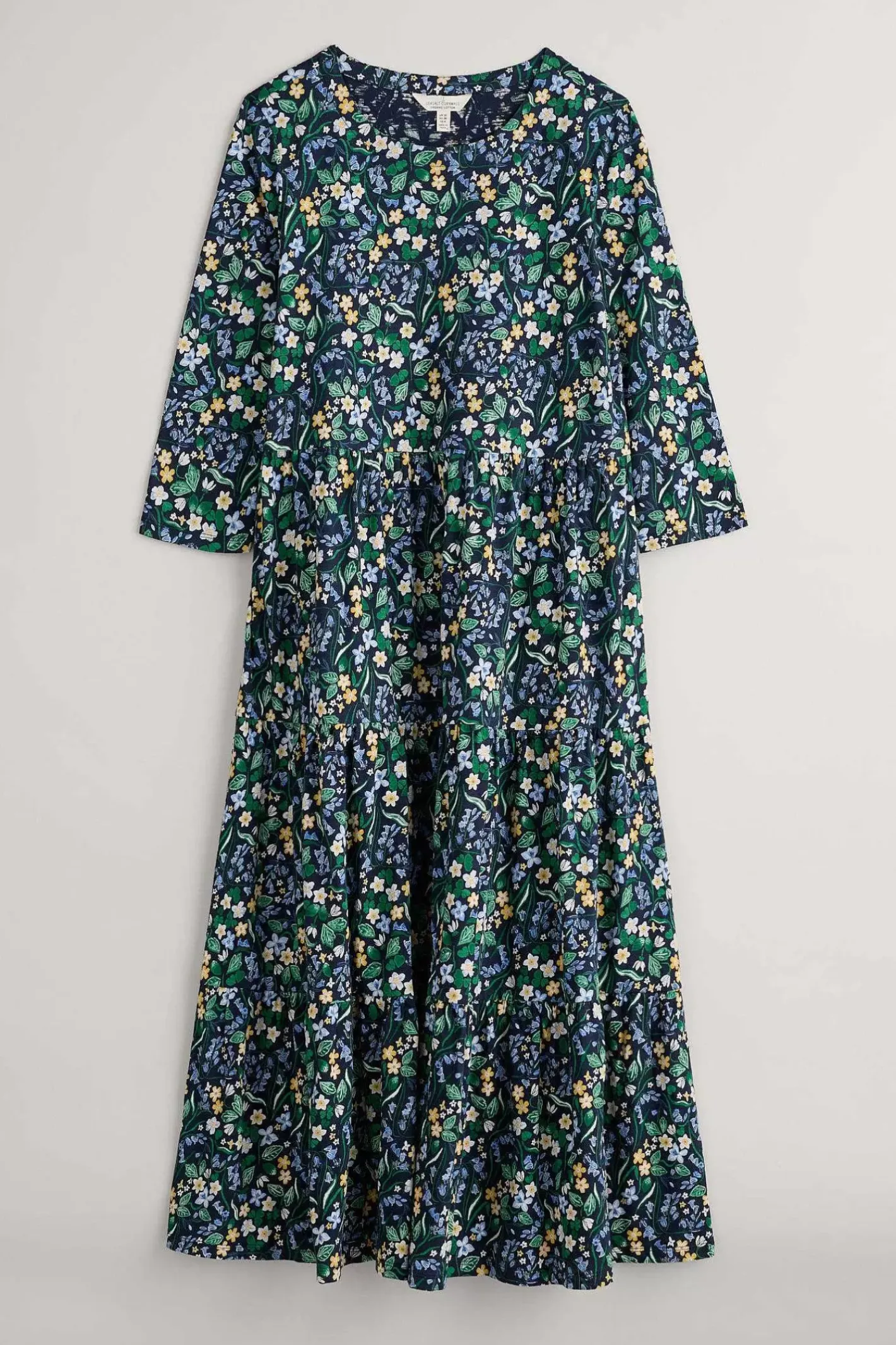Women Seasalt Cornwall Line Strokes Tiered Jersey Dress (Gots)