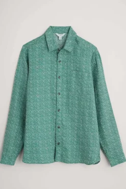 Men Seasalt Cornwall Men's Anthony Printed Linen Shirt
