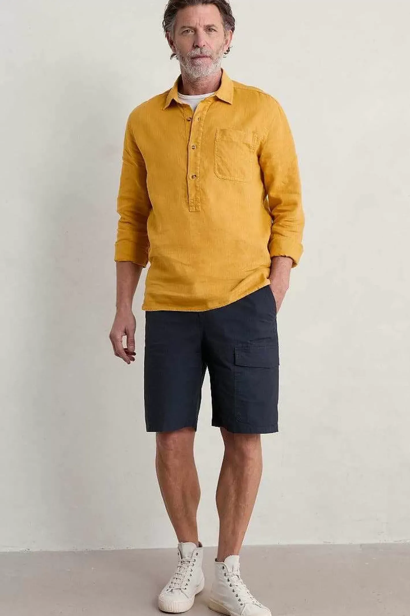 Men Seasalt Cornwall Men's Artist's Linen Shirt