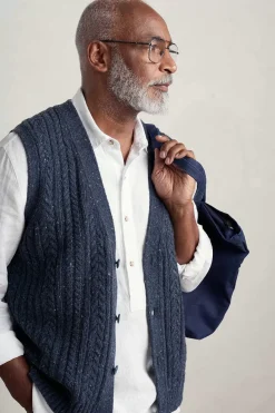Men Seasalt Cornwall Men's Boulder Perch Knitted Vest