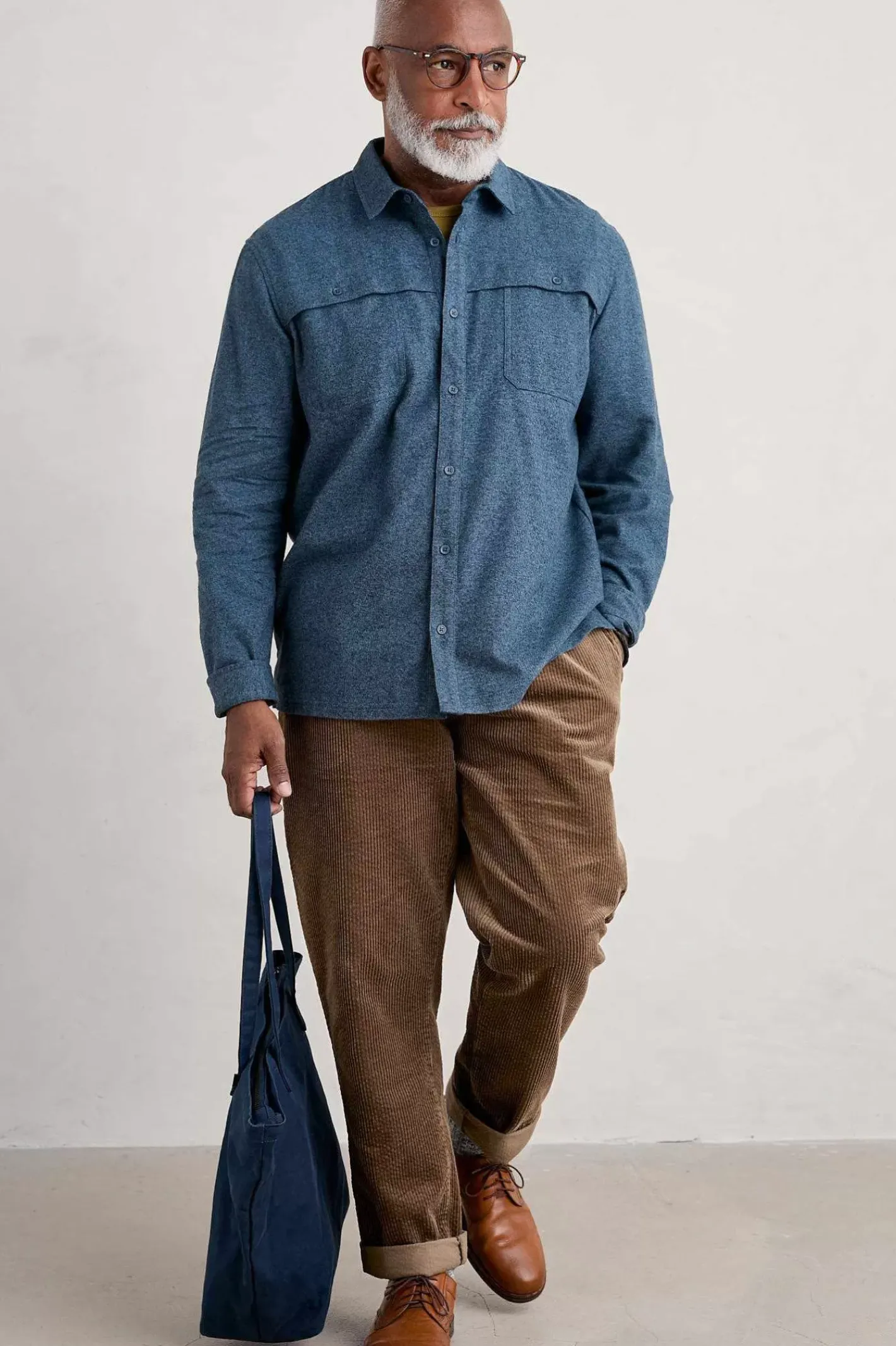 Men Seasalt Cornwall Men's Chandlery Flannel Overshirt