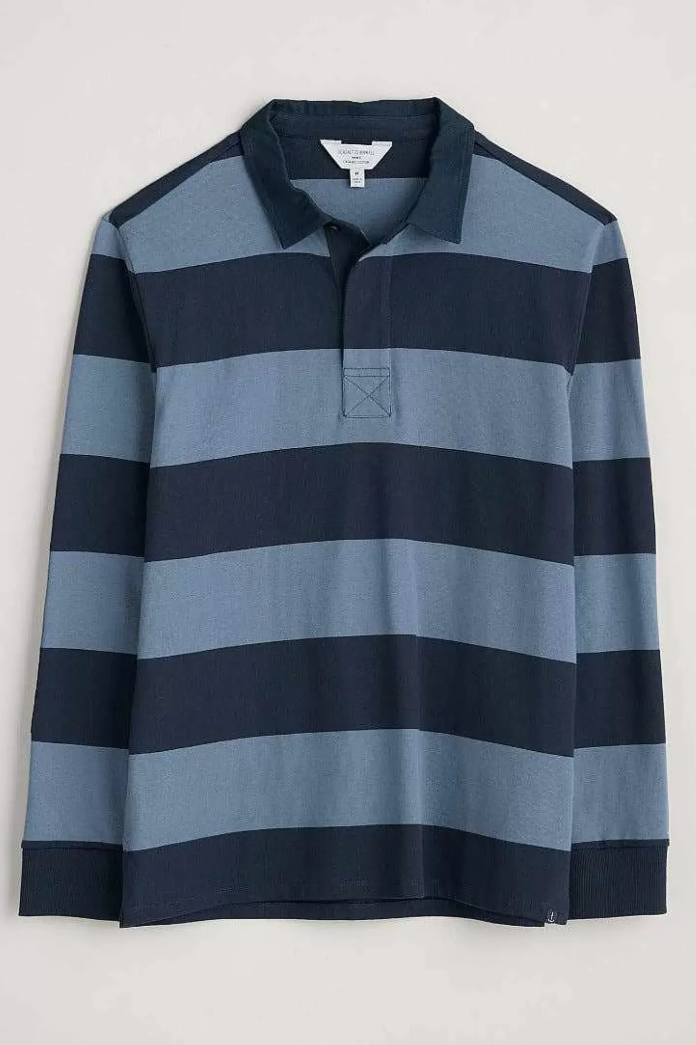 Men Seasalt Cornwall Men's Herdsman Organic Cotton Rugby Top