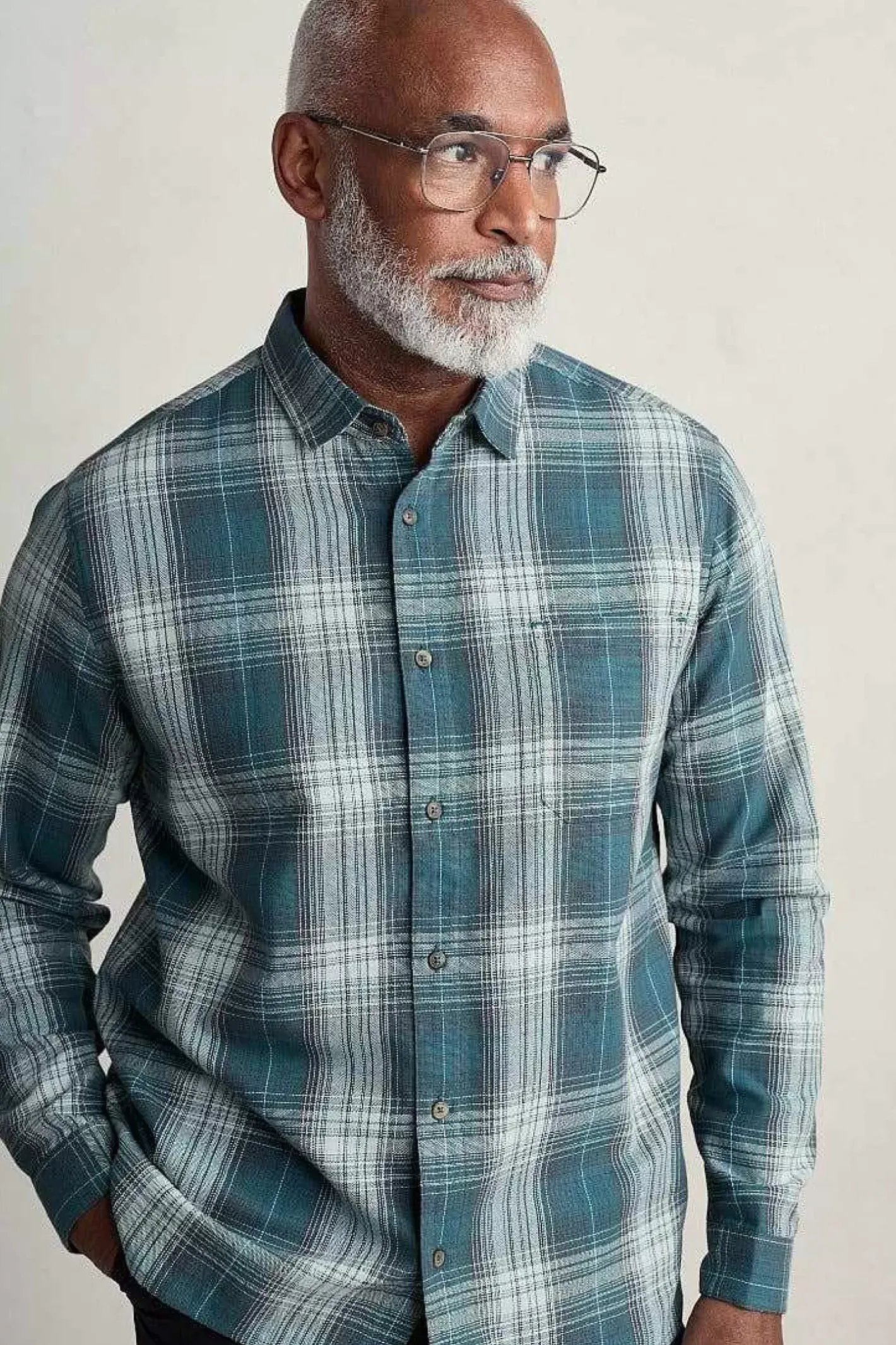 Men Seasalt Cornwall Men's Stonework Organic Cotton Shirt