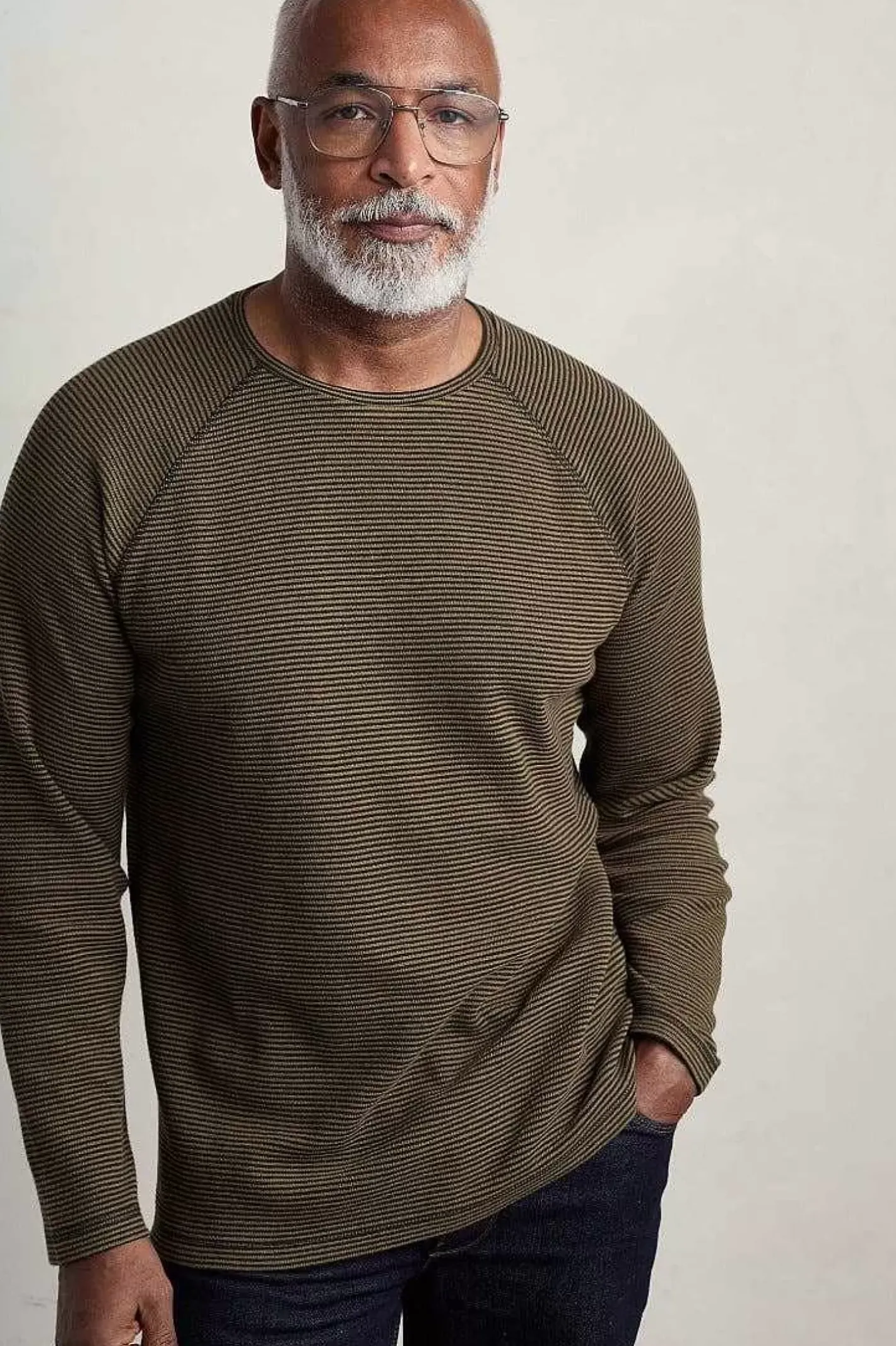 Men Seasalt Cornwall Men's Venton Striped Long Sleeve Top