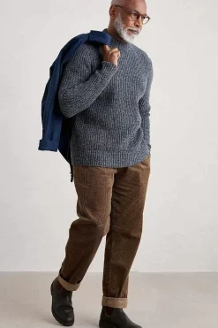 Men Seasalt Cornwall Men's Wheelwright Ribbed Lambswool Blend Jumper