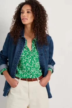 Women Seasalt Cornwall Misty Sky Organic Cotton Shirt