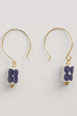 Women Seasalt Cornwall Noon Moor Ceramic Bead Drop Earrings