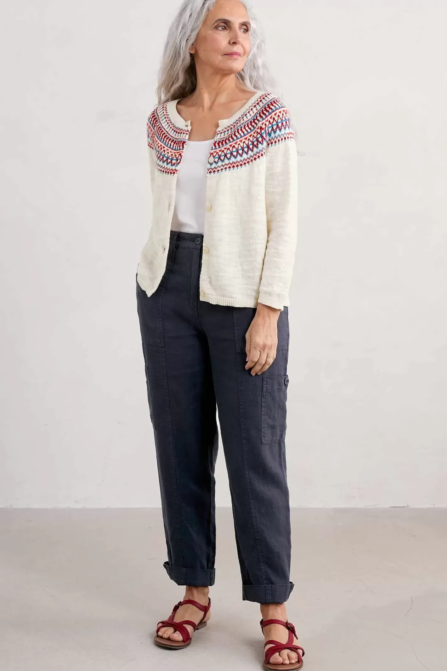 Women Seasalt Cornwall Penvoose Fair Isle Cardigan