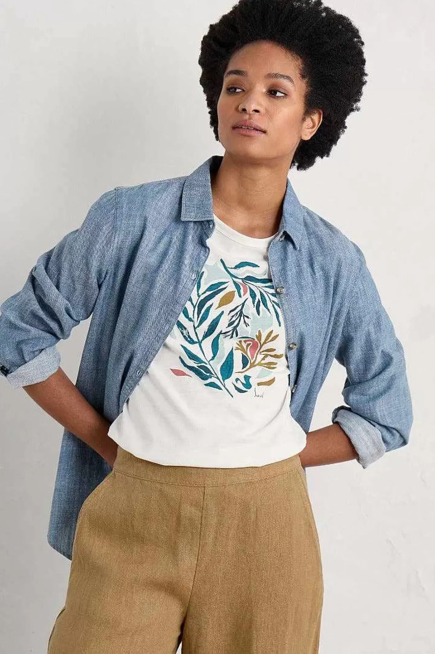 Women Seasalt Cornwall Printing Ink Organic Cotton T-Shirt
