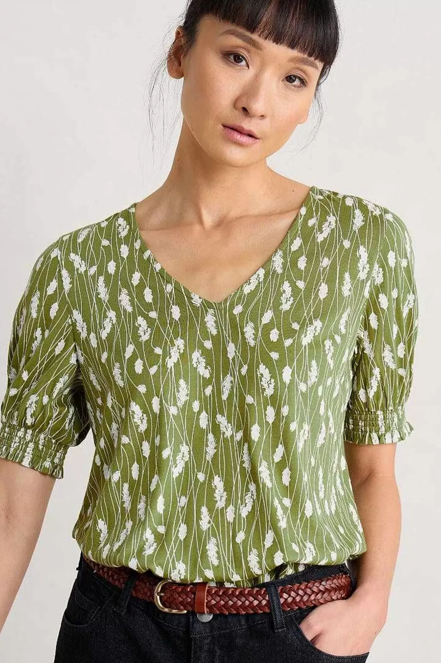 Women Seasalt Cornwall Rosehip V-Neck Jersey Top