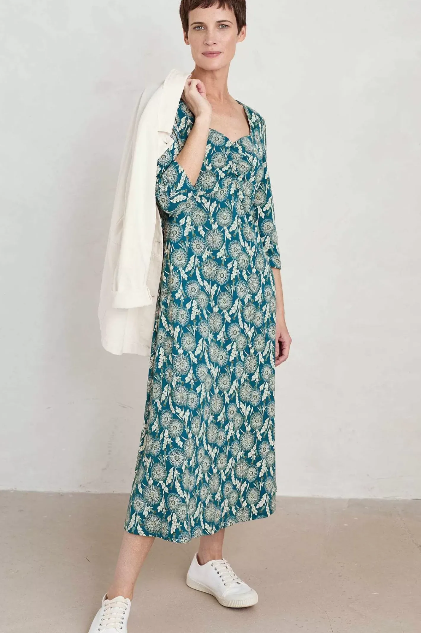 Women Seasalt Cornwall Secret Cove 3/4 Sleeve Midi Dress