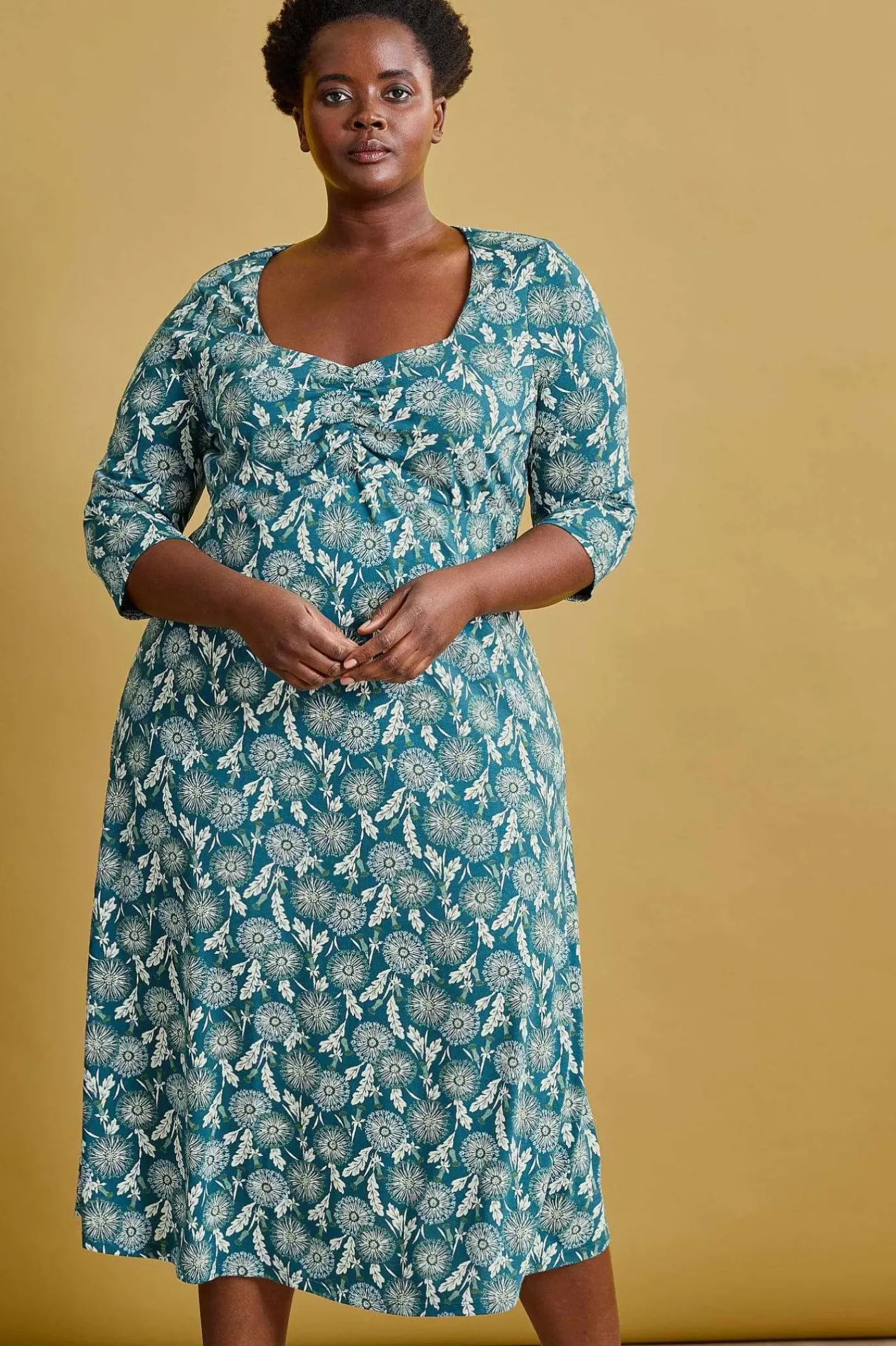 Women Seasalt Cornwall Secret Cove 3/4 Sleeve Midi Dress