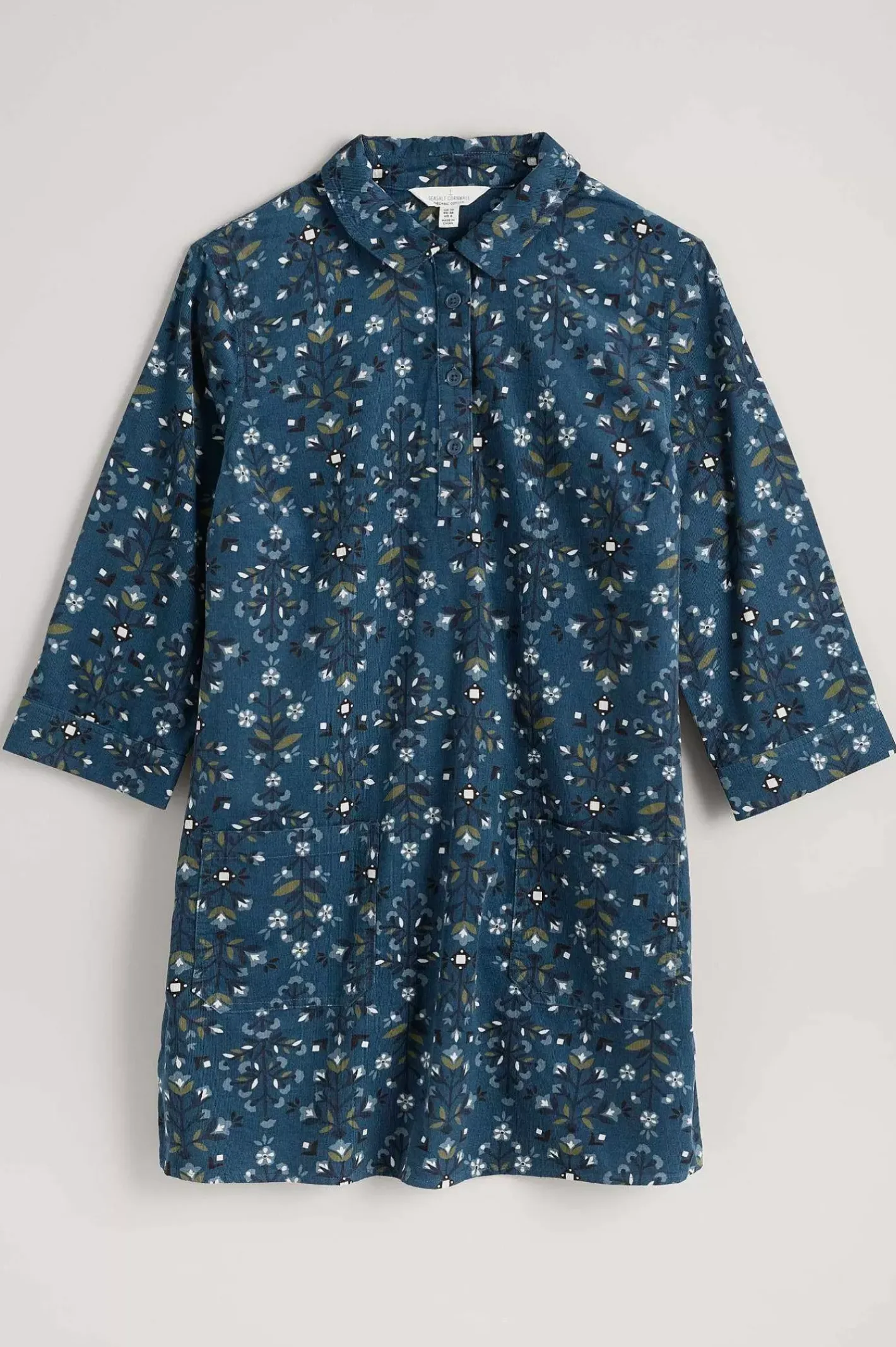 Women Seasalt Cornwall Sky Sketch Needlecord Tunic