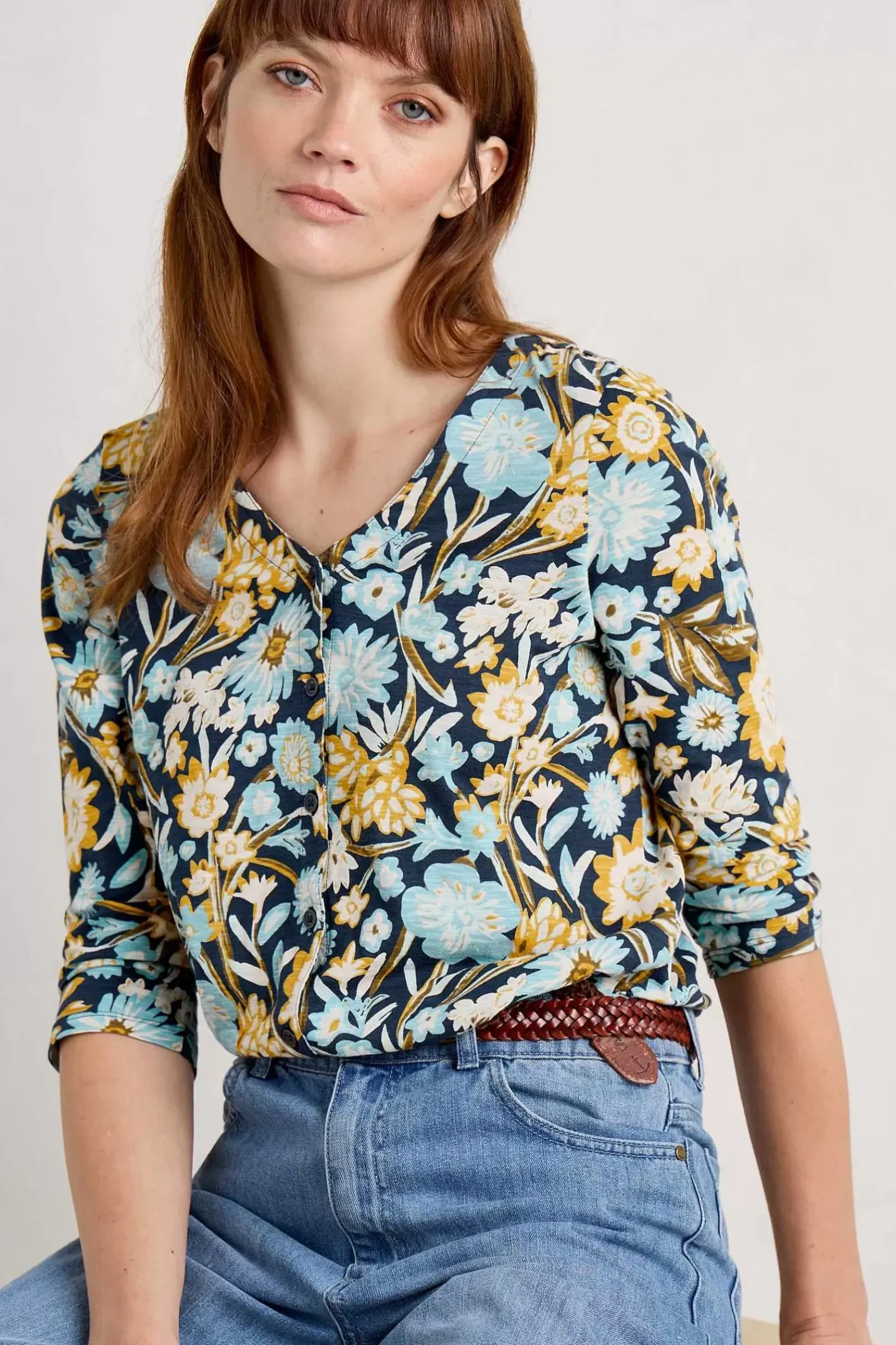 Women Seasalt Cornwall Studio Glass 3/4 Sleeve Top