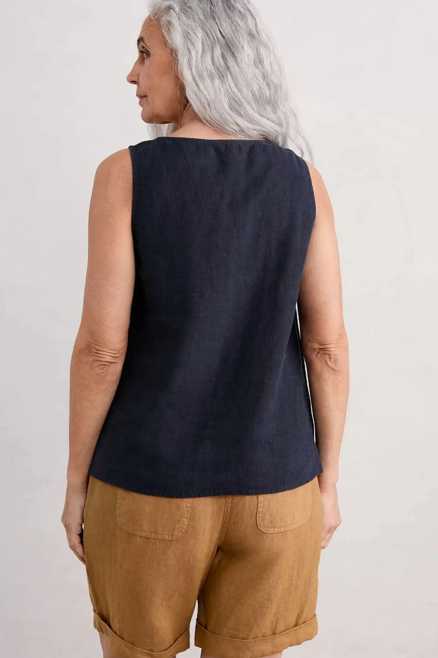 Women Seasalt Cornwall Sunlit Seagrass Linen Vest