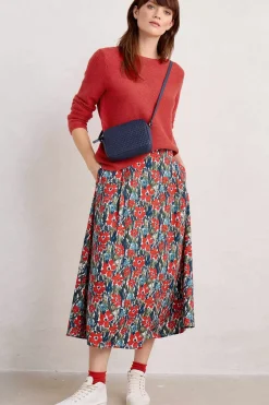 Women Seasalt Cornwall Swallow Hill Printed A-Line Skirt
