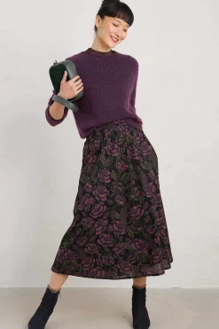 Women Seasalt Cornwall Tawny Owl Midi Skirt