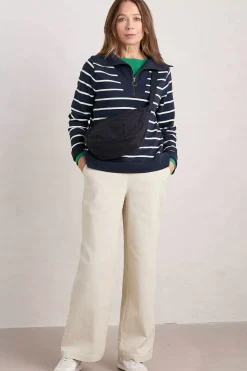 Women Seasalt Cornwall Tideline Collared Sweatshirt
