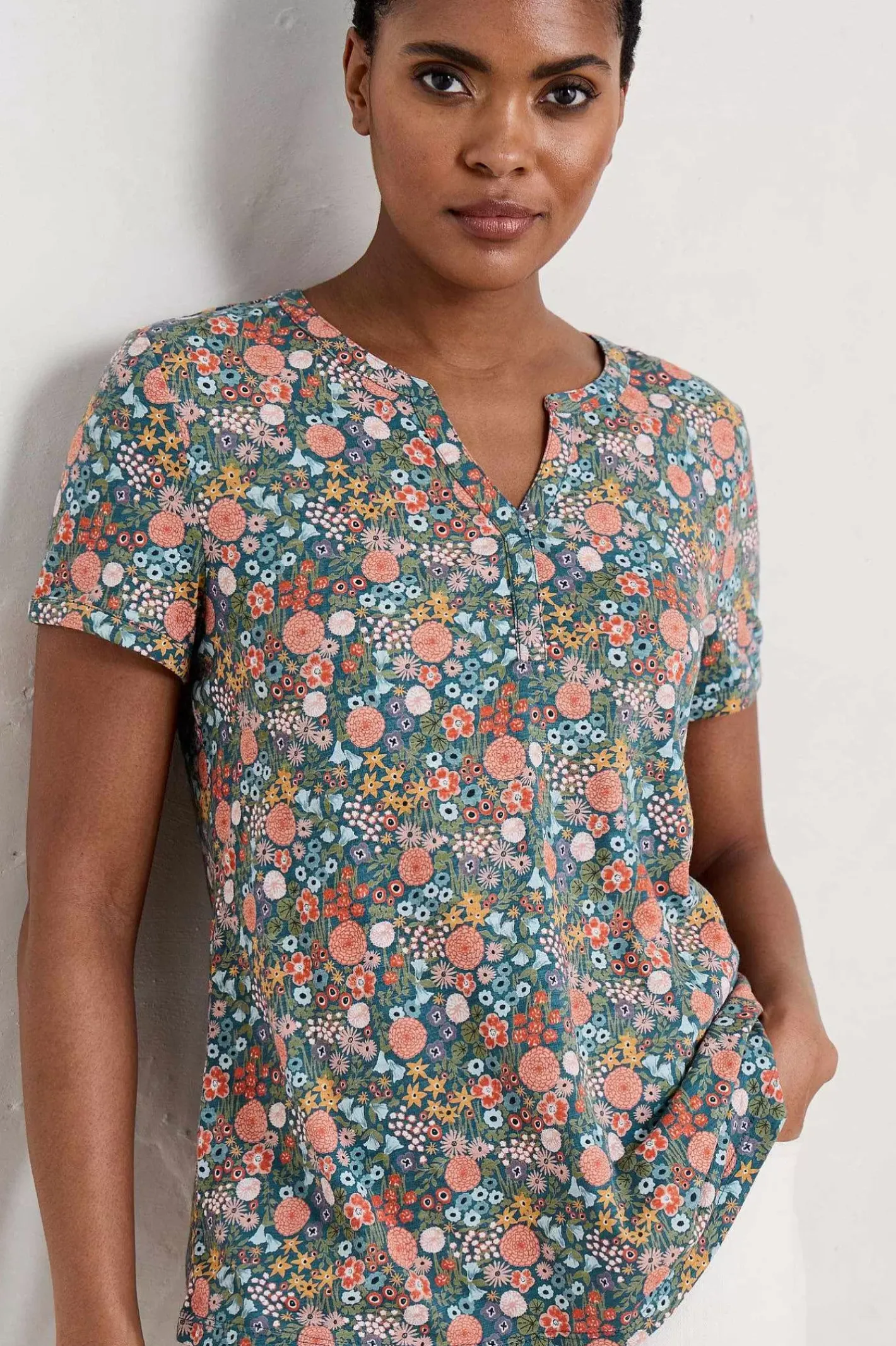 Women Seasalt Cornwall Waterflow Short Sleeve Top
