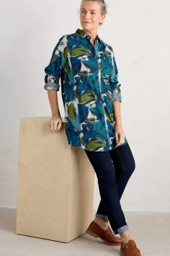 Women Seasalt Cornwall Waterworn Textured Longline Shirt (Gots)