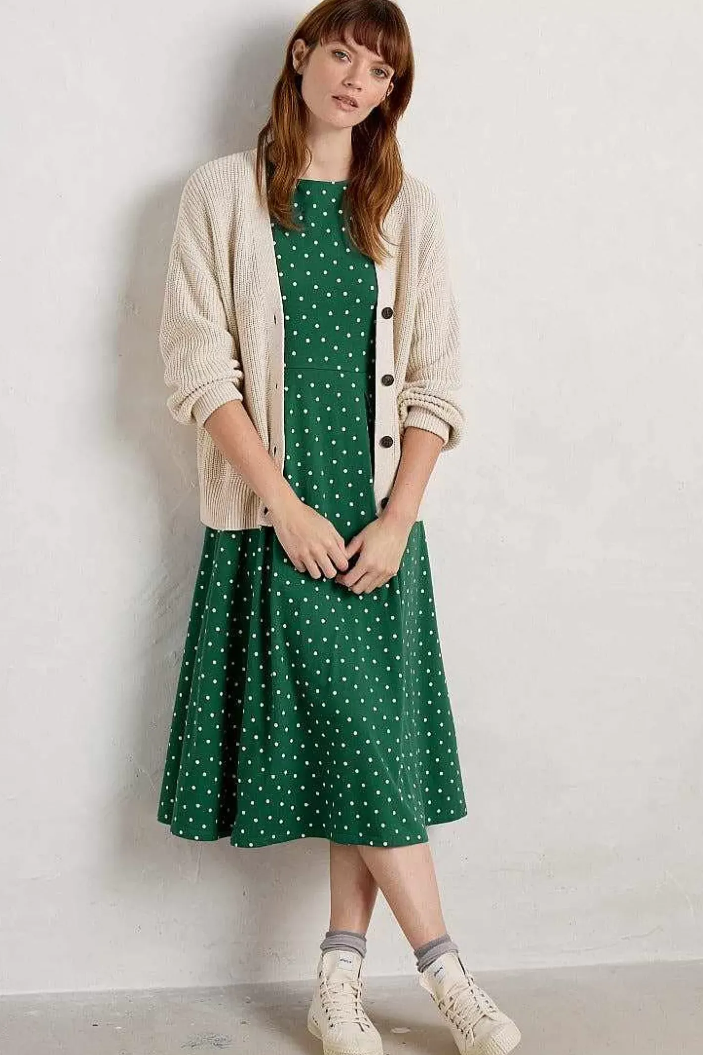 Women Seasalt Cornwall Wild Bouquet 3/4 Sleeve Midi Dress