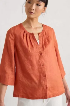 Women Seasalt Cornwall Wild Fennel Button Through Linen Top