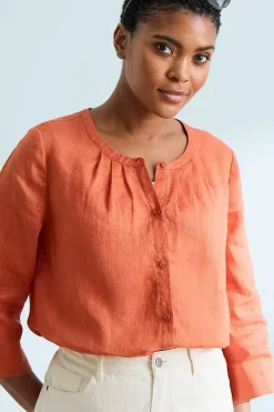 Women Seasalt Cornwall Wild Fennel Button Through Linen Top